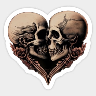 The Kissing Skulls Sticker